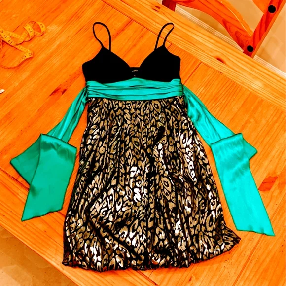 Jodi Kristopher | Dresses | Jodi Kristopher Black Silver And Teal Green  Halter Top Party Dress Size | Poshmark